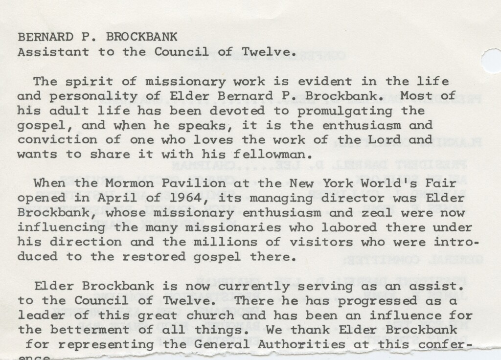 Bio of Elder Brockbank