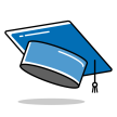 An icon of a graduation cap.
