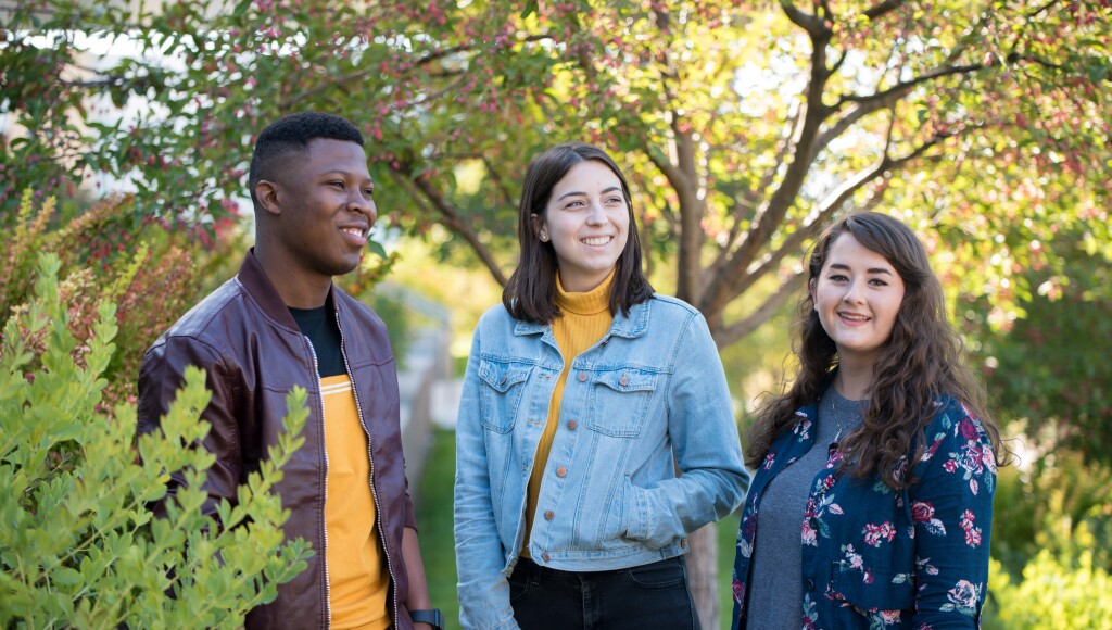 Students on BYU-Idaho campus.