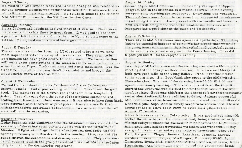 Aug. 9 - 17, 1970 - MIA conference & Visitors, Conference Ends