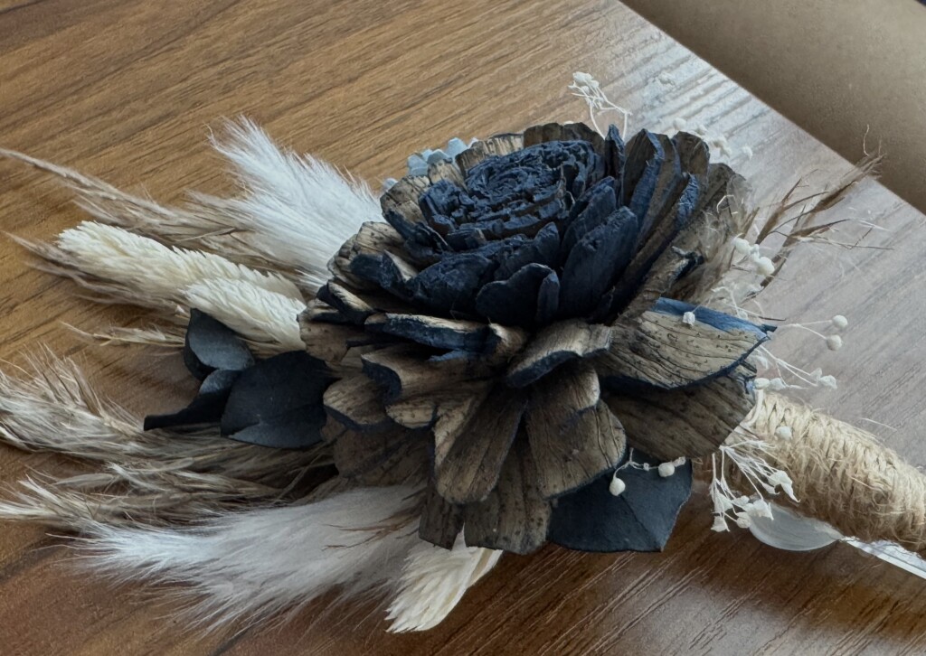 Wooden boutonniere