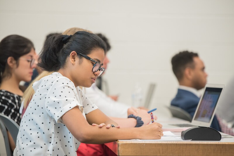 students sitting in class