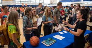 Students attend the New Student Orientation to discover academic societies, majors, and fun activities on campus.