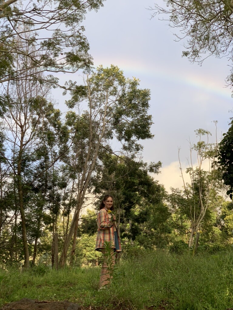 Ember Anderson posing in Kula, Hawaii