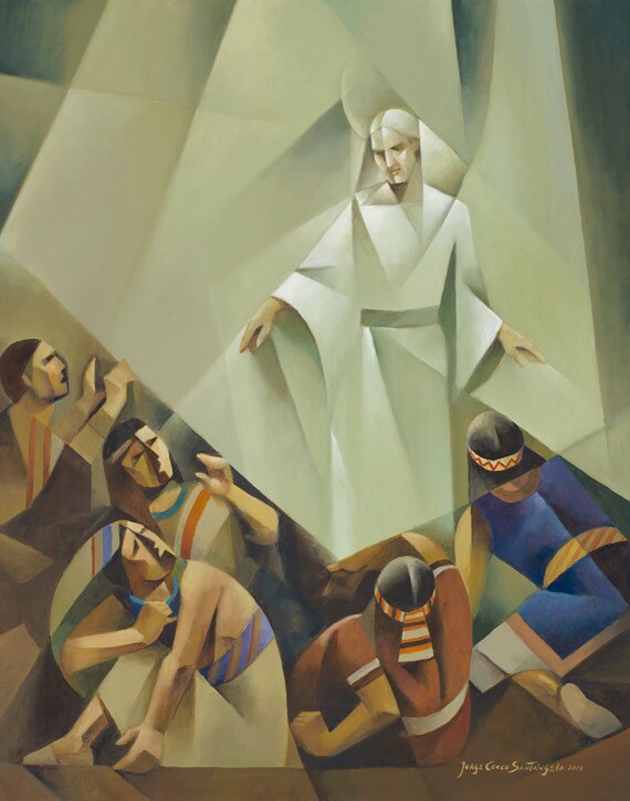 Alma and the Sons of Mosiah with the Angel, Oil, 2019