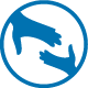 An icon of a circle with a large hand reach down to take hold of a smaller hand, representing the SOAR program.