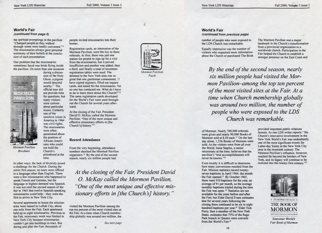 Mormonism's Global Introduction pgs 6-7