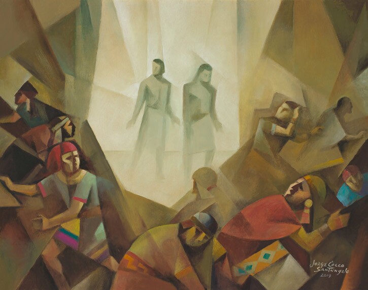 Alma and Amulek in Prison, Oil, 2019