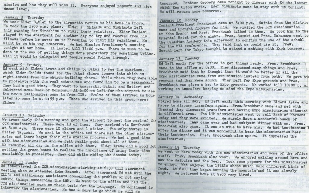 Jan. 8 - 15, 1970 - President Brockbank