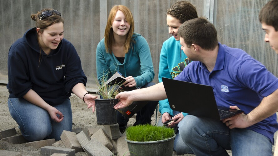 College horticulture class works with high school students to redesign the Clark playground facilities