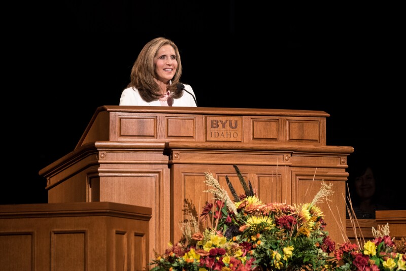 Sister Eyring speaks at Devotional, Fall semester.