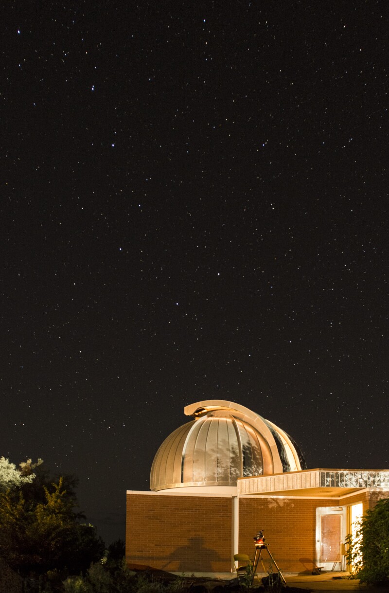 Stephen McNiel of the Physics Department took a group of students to the Observatory out by the Livestock Center on a beautiful clear night. Studnet Astronomy enthusiasts had the opportunity to see Saturn along with other star clusters.