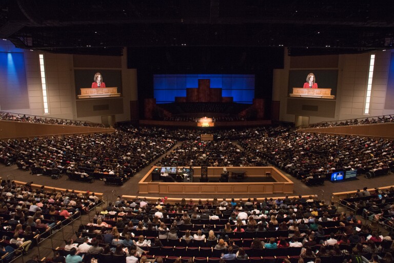 Students attend Devotional at the I-center.