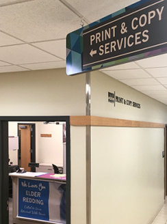 Photo of the entrance to the Print & Copy Services office at BYU-Idaho.