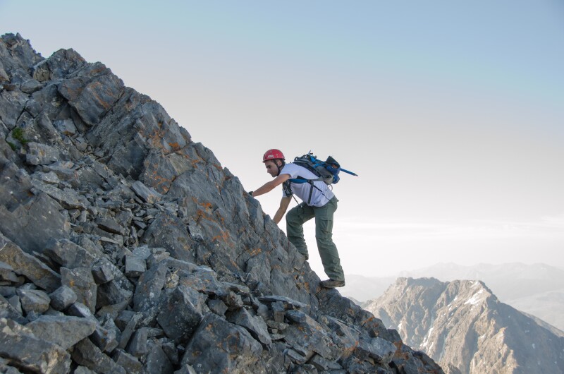 A couple of students from Brigham Young University-Idaho climb the tallest mountain in Idaho: Mount Borah.