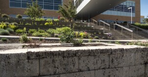 Damaged concrete the day after a heavy rainstorm on the BYU-Idaho campus in 2014.