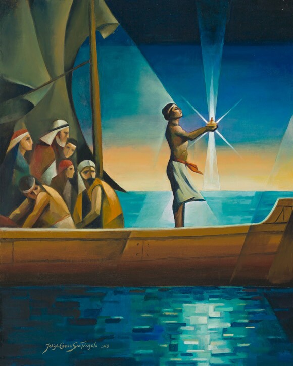 Nephi with the Leahona, Oil, 2019
