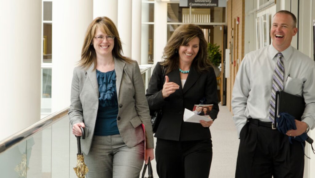 BYU-Idaho faculty walking down the halls