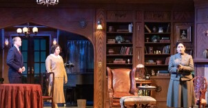 BYU-Idaho students acting in the play Blithe Spirit